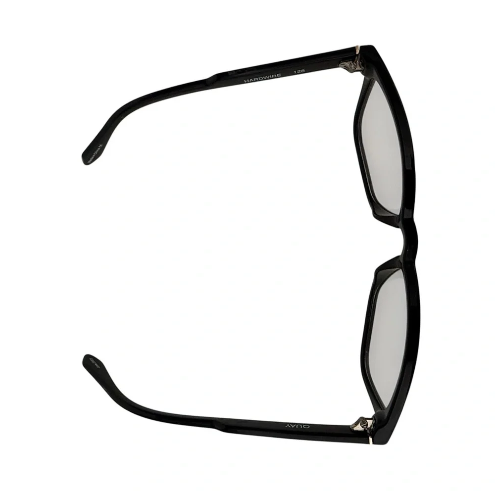 Quay Australia Black Blue Light Frames Hardware Lens Cat.0 Classic Square Retro - Picture 3 of 16